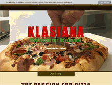 Tablet Screenshot of klasianapizza.com